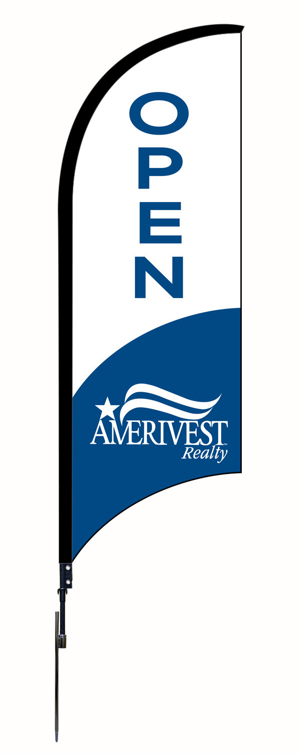 Amerivest Realty 9FT Open Custom Feather Flag Unit