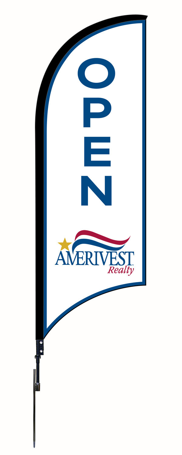 Amerivest Realty 9FT Open Custom Feather Flag Unit