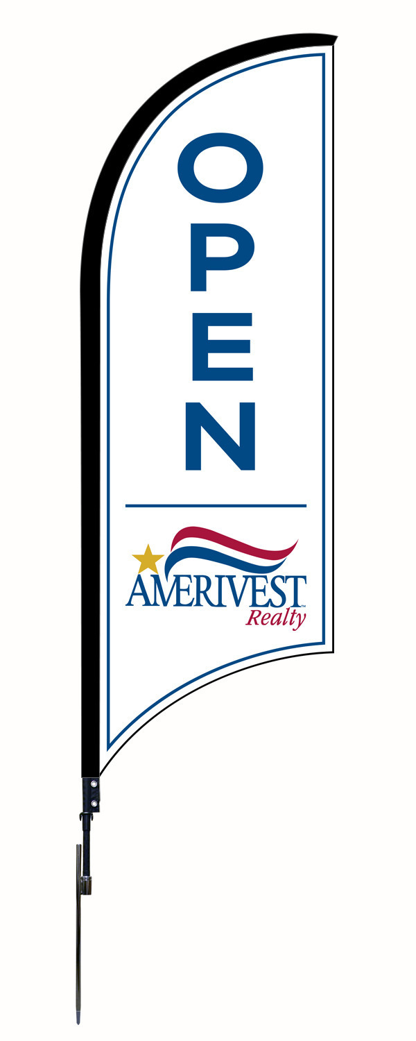 Amerivest Realty 9FT Open Custom Feather Flag Unit