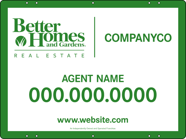 Agent Sign Panel, 24 Ga. Steel, 18"H X 24"W