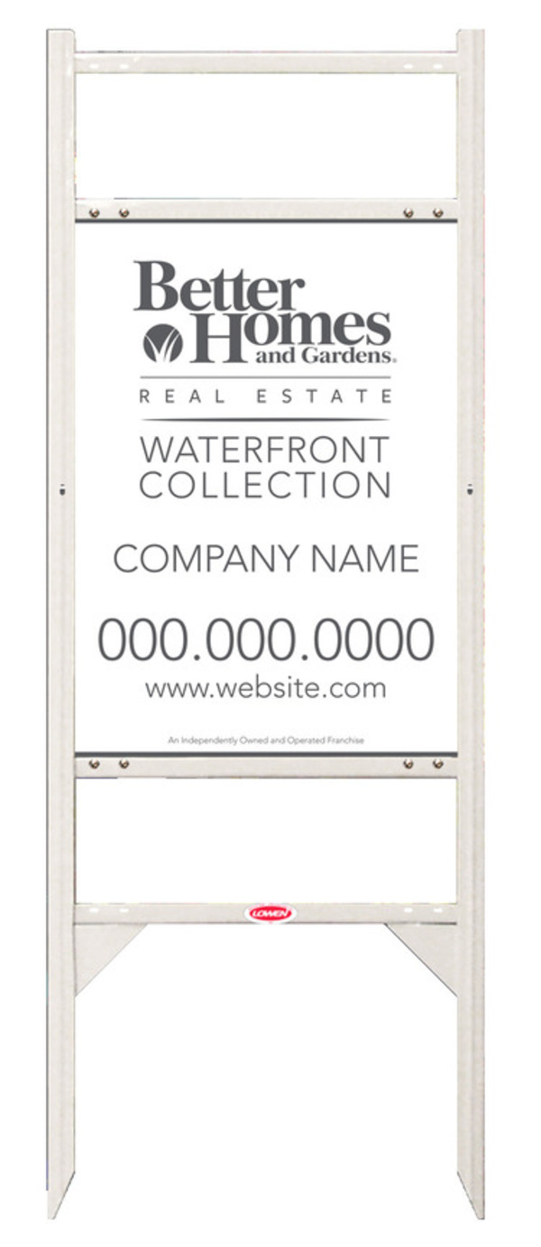 Waterfront Collection Angle Iron Frame And Sign Panel Unit With Two Rider Inserts, 24 GA Steel 24"H X 18"W