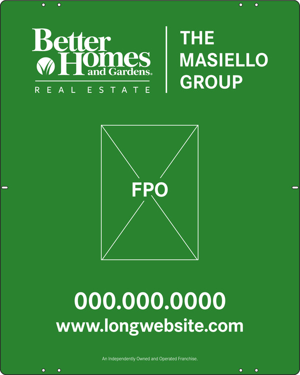 The Masiello Group Sign Panel, 24 GA Steel 30"h x 24"w