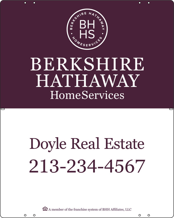 Berkshire Hathaway HomeServices Real Estate Sign Panel, 24 GA Steel 30