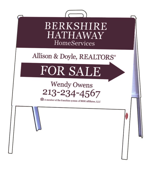 Berkshire Hathaway HomeServices Real Estate Agent For Sale Aframe sign