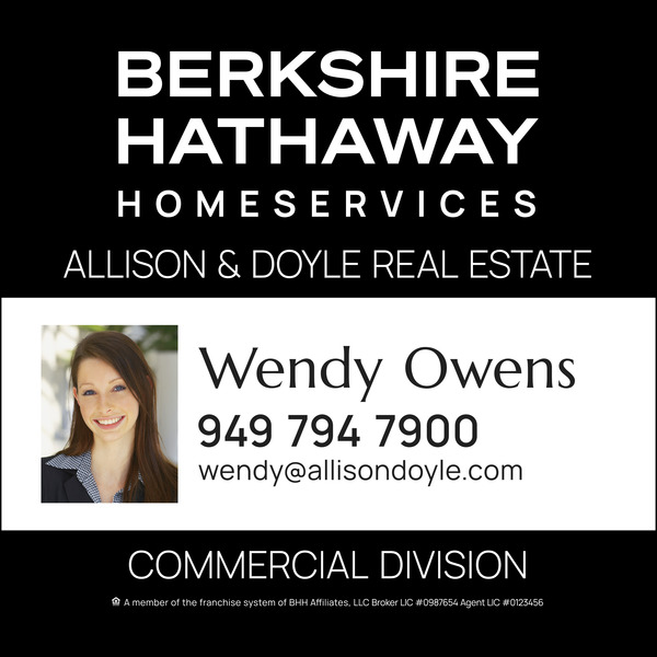 Commercial Division Agent Photo Sign Panel, Sf,  48"H X 48"W, 3mm Aluminum Composite