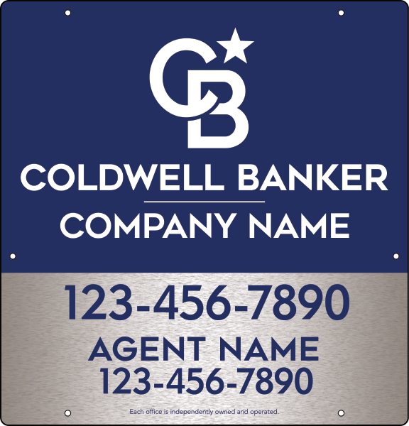 Agent Hanging Sign Panel, 25"H X 24"W, 3mm Brushed Aluminum Composite
