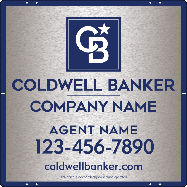 Agent Sign Panel, 24"H X 24"W, 3mm Brushed Aluminum Composite