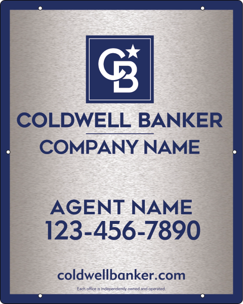 Agent Hanging Sign Panel, 30"H X 24"W, 3mm Brushed Aluminum Composite