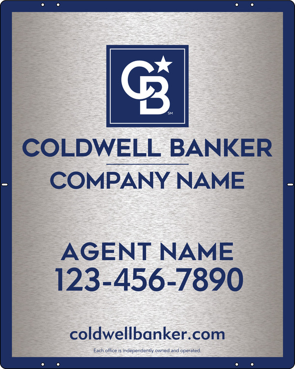 Agent Sign Panel, 30"H X 24"W, 3mm Brushed Aluminum Composite