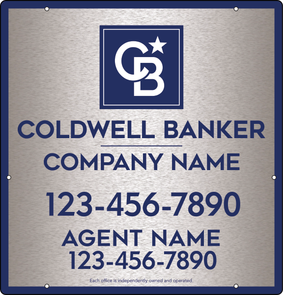 Agent Hanging Sign Panel, 25"H X 24"W, 3mm Brushed Aluminum Composite