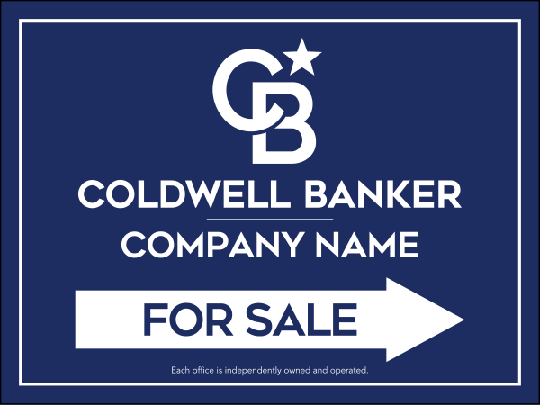 Directional Office For Sale Sign Panel, 18"H X 24"W, 4mm Corrugated