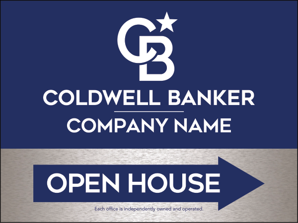 Directional Office Open House Sign Panel, 18"H X 24"W, 4mm Corrugated