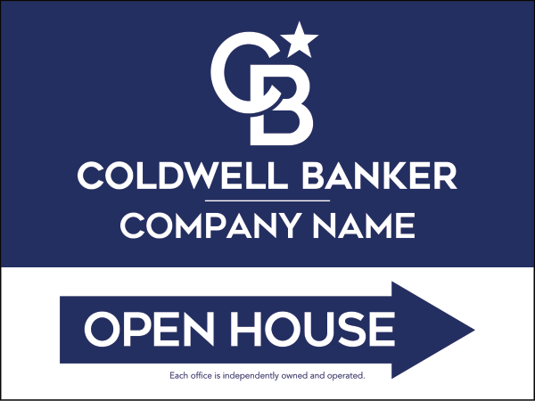 Directional Office Open House Sign Panel, 18"H X 24"W, 4mm Corrugated