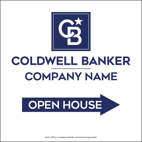 Directional Office Open House Sign Panel, 24"H X 24"W, 4mm Corrugated