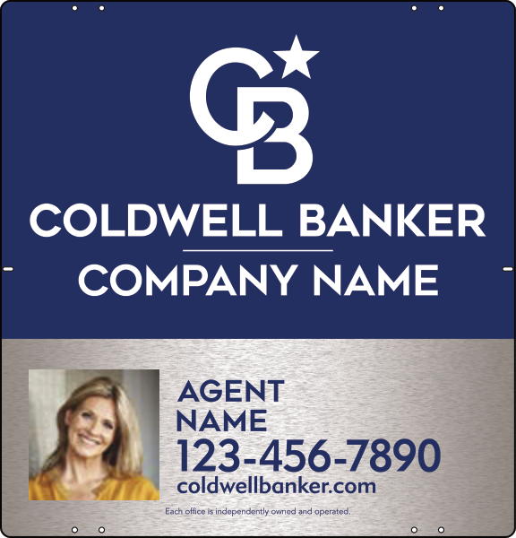 Agent Photo Sign Panel, 25"H X 24"W, 3mm Brushed Aluminum Composite
