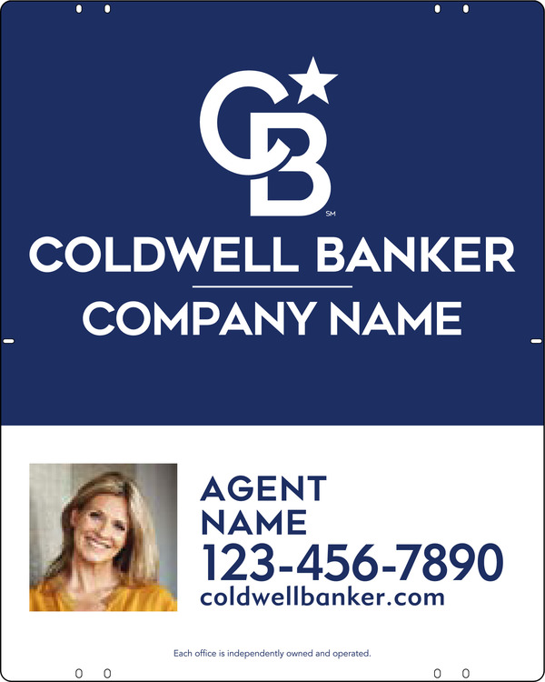 Coldwell Banker Agent Photo Sign Panel, 30"h x 24"w, Poly 25P868P