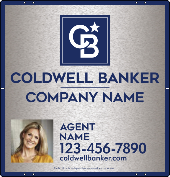 Agent Photo Sign Panel, 25"H X 24"W, 3mm Brushed Aluminum Composite