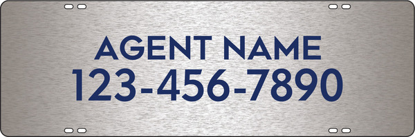 Agent Name Sign Rider, 8"H X 24"W, 3mm Brushed Aluminum Composite