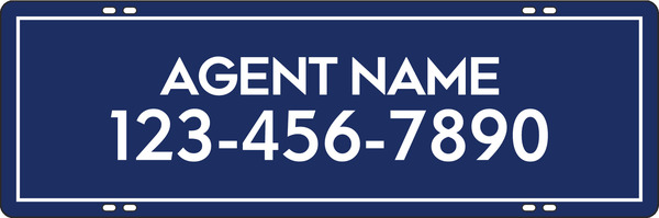 Agent Name Sign Rider, 8"H X 24"W, .090 Poly
