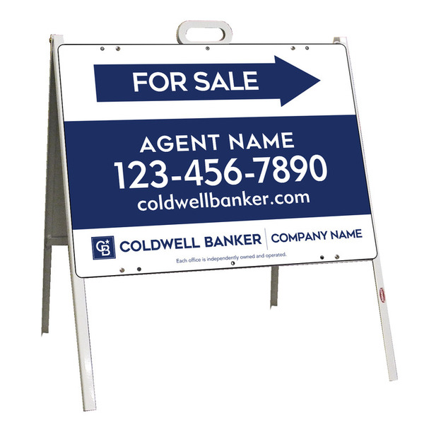 A-Frame And Agent For Sale Sign Panel Unit, 18"H X 24"W, Steel