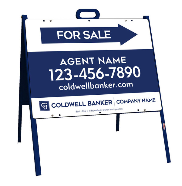 A-Frame And Agent For Sale Sign Panel Unit, 18"H X 24"W, Steel