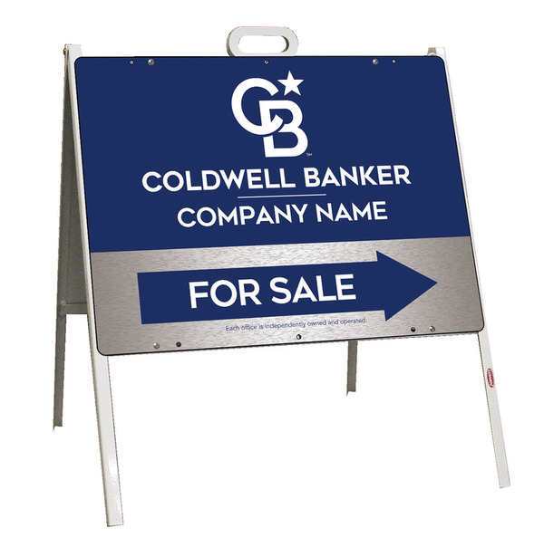 A-Frame And Office For Sale Sign Panel Unit, 18"H X 24"W, Brushed Aluminum Composite