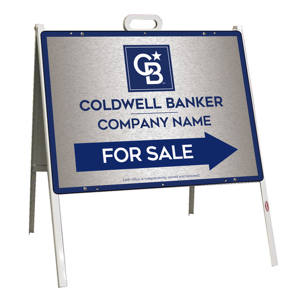 A-Frame And Office For Sale Sign Panel Unit, 18"H X 24"W, Brushed Aluminum Composite