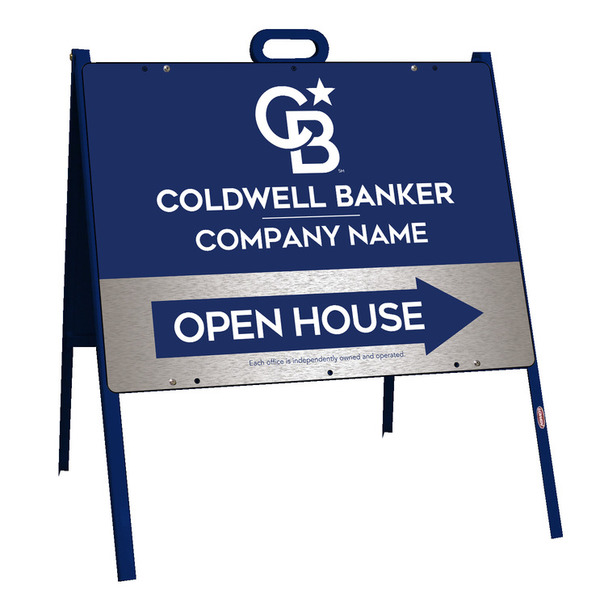 A-Frame And Office Open House Sign Panel Unit, 18"H X 24"W, Brushed Aluminum Composite