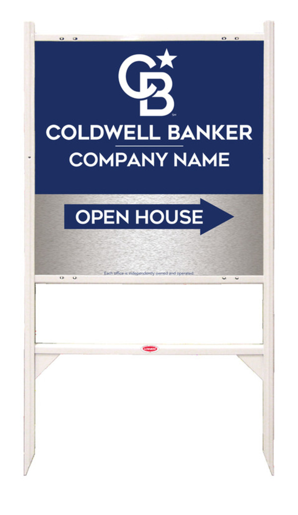Angle Iron Frame And Office Open House Sign Panel Unit, 24"H X 24"W, Brushed Aluminum Composite