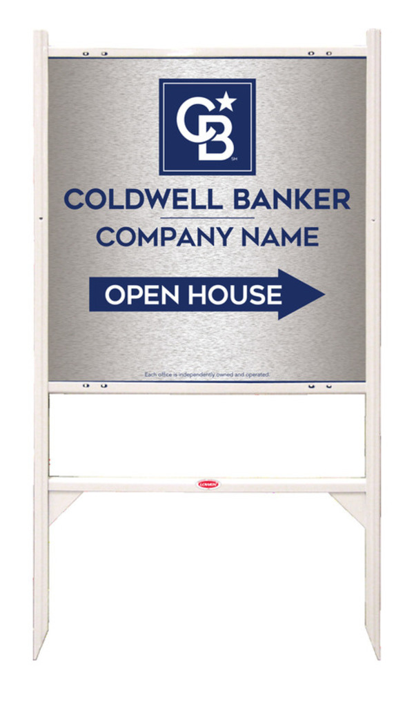 Angle Iron Frame And Office Open House Sign Panel Unit, 24"H X 24"W, Brushed Aluminum Composite