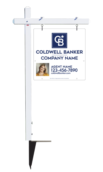 Sign Post And Agent Photo Sign Panel Unit, 24"H X 24"W, 3mm Aluminum Composite