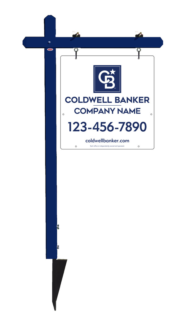 Sign Post And Reflective Office Sign Panel Unit, 24"H X 24"W, Steel