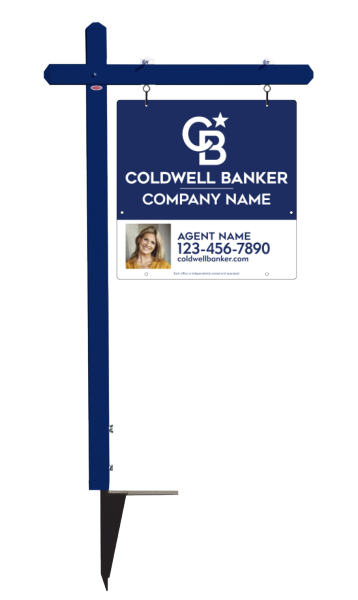 Sign Post And Agent Photo Sign Panel Unit, 24"H X 24"W, 3mm Aluminum Composite