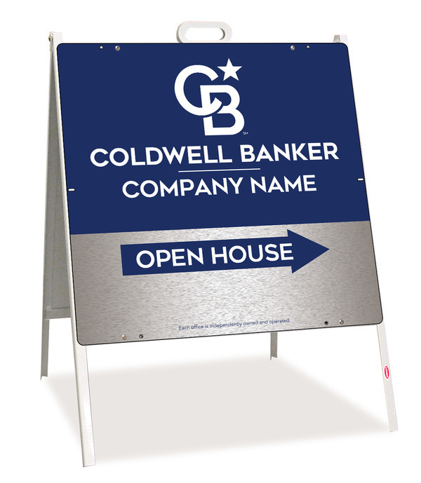 A-Frame And Office Open House Sign Panel Unit, 24"H X 24"W, Brushed Aluminum Composite