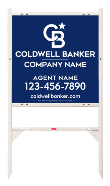 Angle Iron Frame W/ 2 Rider Inserts And Agent Sign Panel Unit, 24"H X 24"W, 3mm Aluminum Composite