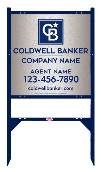 Angle Iron Frame W/ 2 Rider Inserts And Agent Sign Panel Unit, 24"H X 24"W, Brushed Aluminum Composite