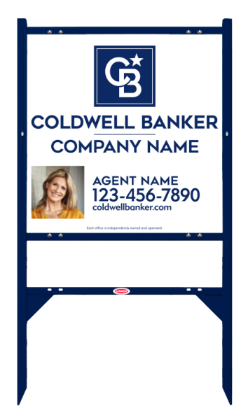 Angle Iron Frame W/ 2 Rider Inserts And Agent Photo Sign Panel Unit, 24"H X 24"W, 3mm Aluminum Composite