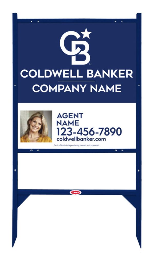Angle Iron Frame And Agent Photo Sign Panel Unit, 25"H X 24"W, Poly
