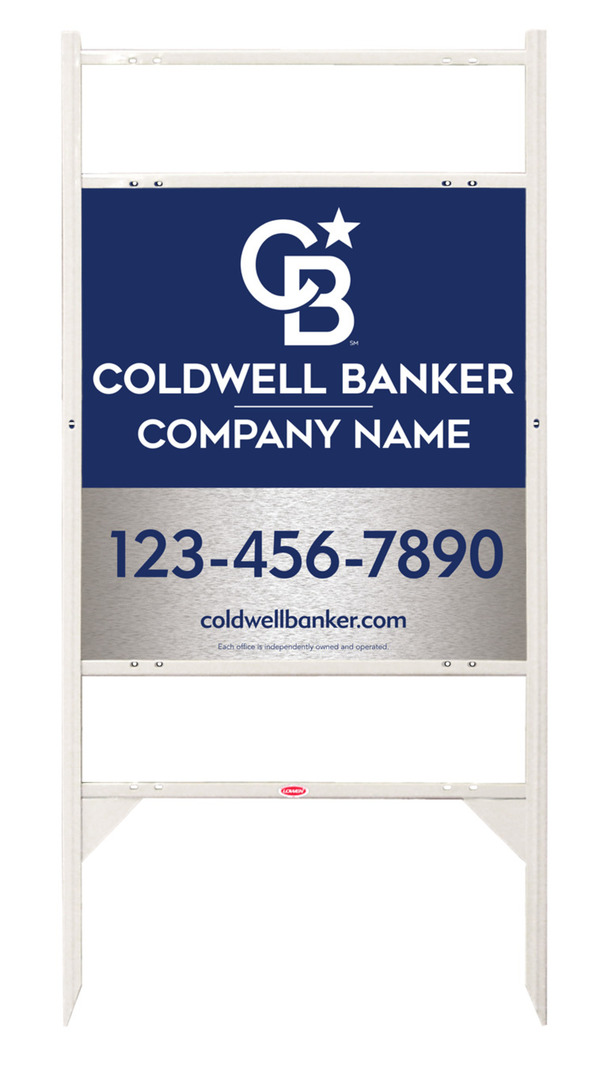 Angle Iron Frame W/ 2 Rider Inserts And Office Sign Panel Unit, 25"H X 24"W, Brushed Aluminum Composite