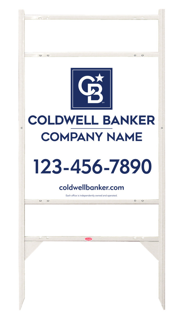 Angle Iron Frame W/ 2 Rider Inserts And Reflective Office Sign Panel Unit, 25"H X 24"W, 3mm Aluminum Composite