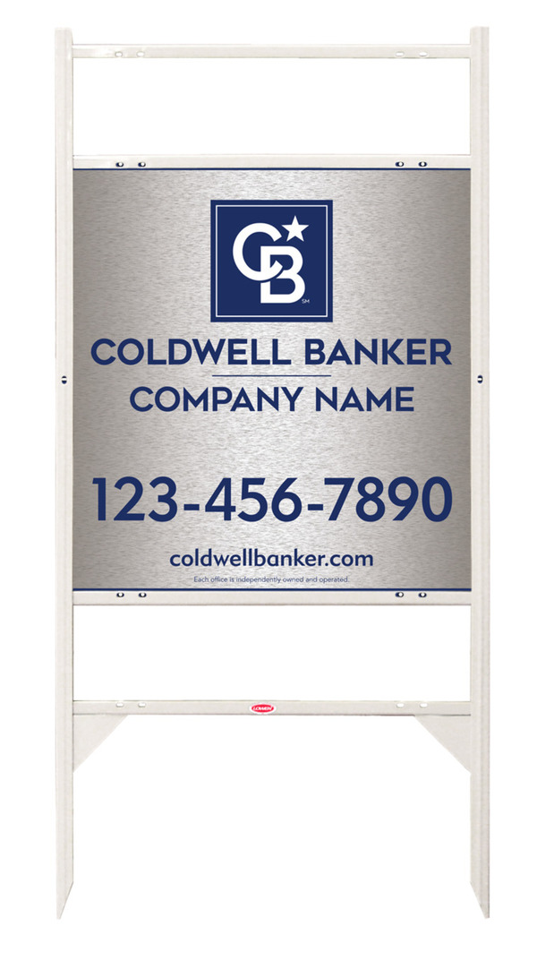 Angle Iron Frame W/ 2 Rider Inserts And Office Sign Panel Unit, 25"H X 24"W, Brushed Aluminum Composite