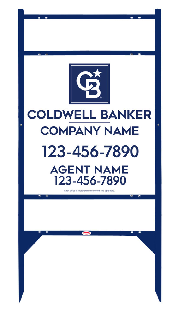 Angle Iron Frame W/ 2 Rider Inserts And Agent Sign Panel Unit, 25"H X 24"W, 3mm Aluminum Composite