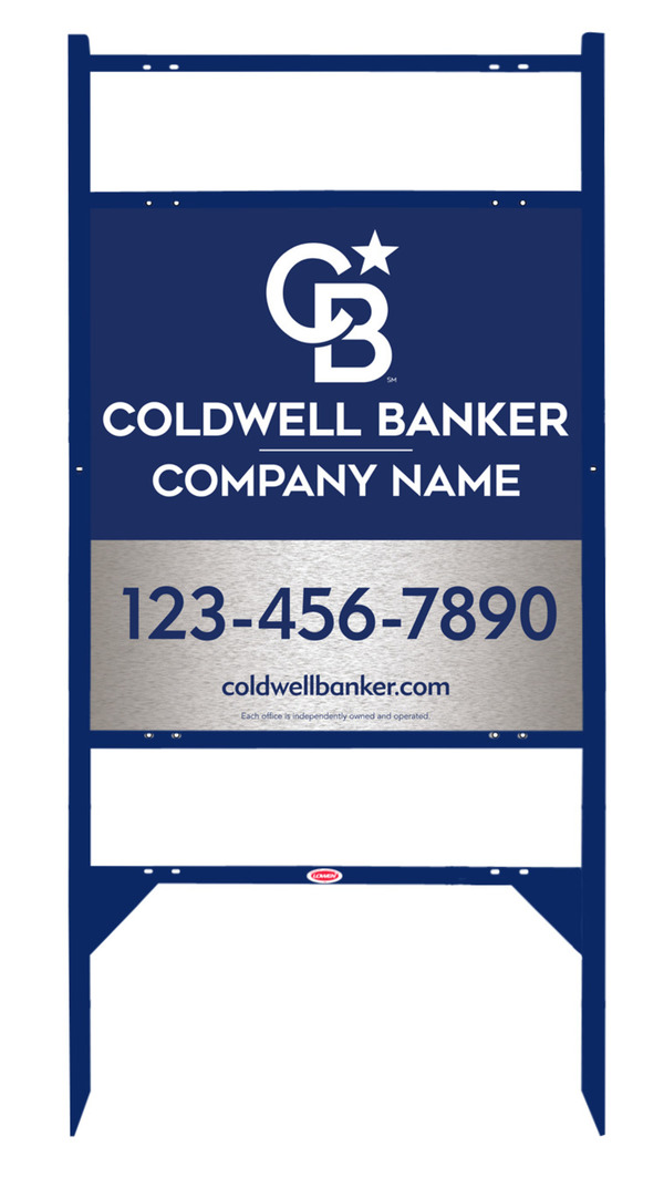 Angle Iron Frame W/ 2 Rider Inserts And Office Sign Panel Unit, 25"H X 24"W, Brushed Aluminum Composite