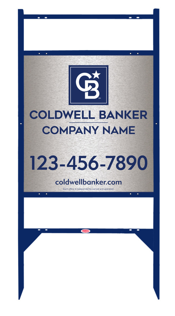 Angle Iron Frame W/ 2 Rider Inserts And Office Sign Panel Unit, 25"H X 24"W, Brushed Aluminum Composite