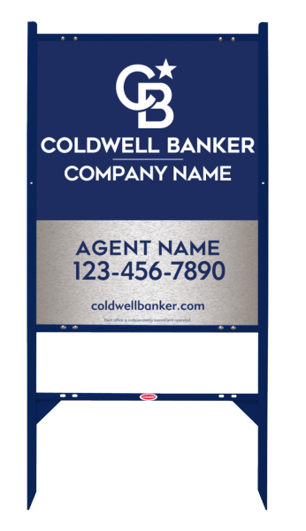 Angle Iron Frame And Agent Sign Panel Unit, 30"H X 24"W, Brushed Aluminum Composite