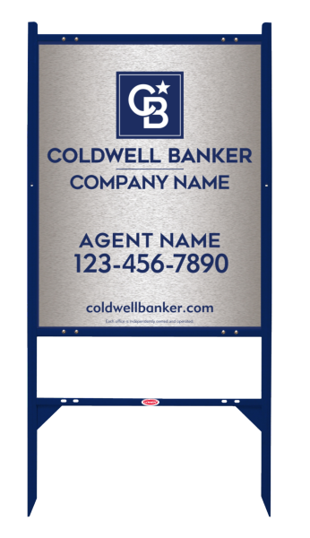 Angle Iron Frame And Agent Sign Panel Unit, 30"H X 24"W, Brushed Aluminum Composite