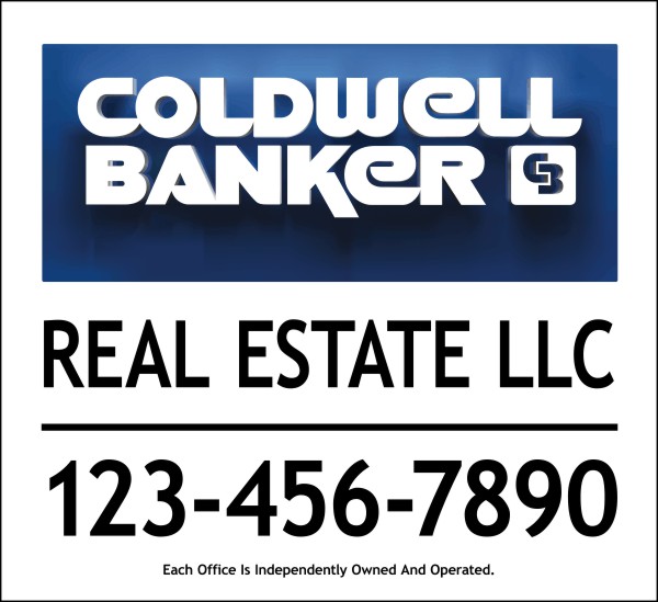 Coldwell Banker real estate 3D sign panel, 24 GA steel 22"x24