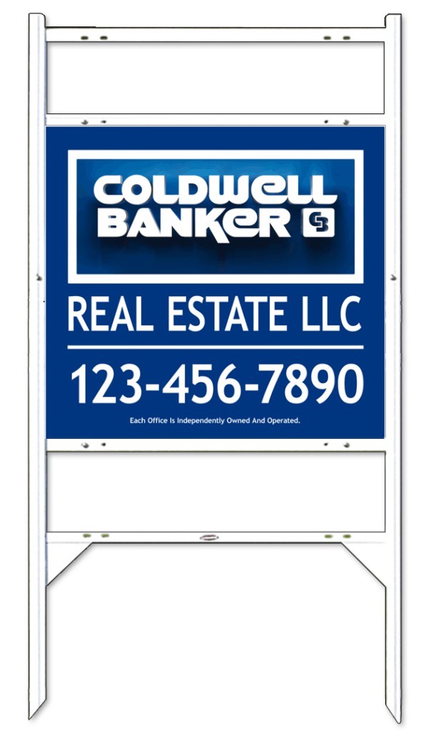 Coldwell Banker real estate angle iron sign frame and 3D panel unit