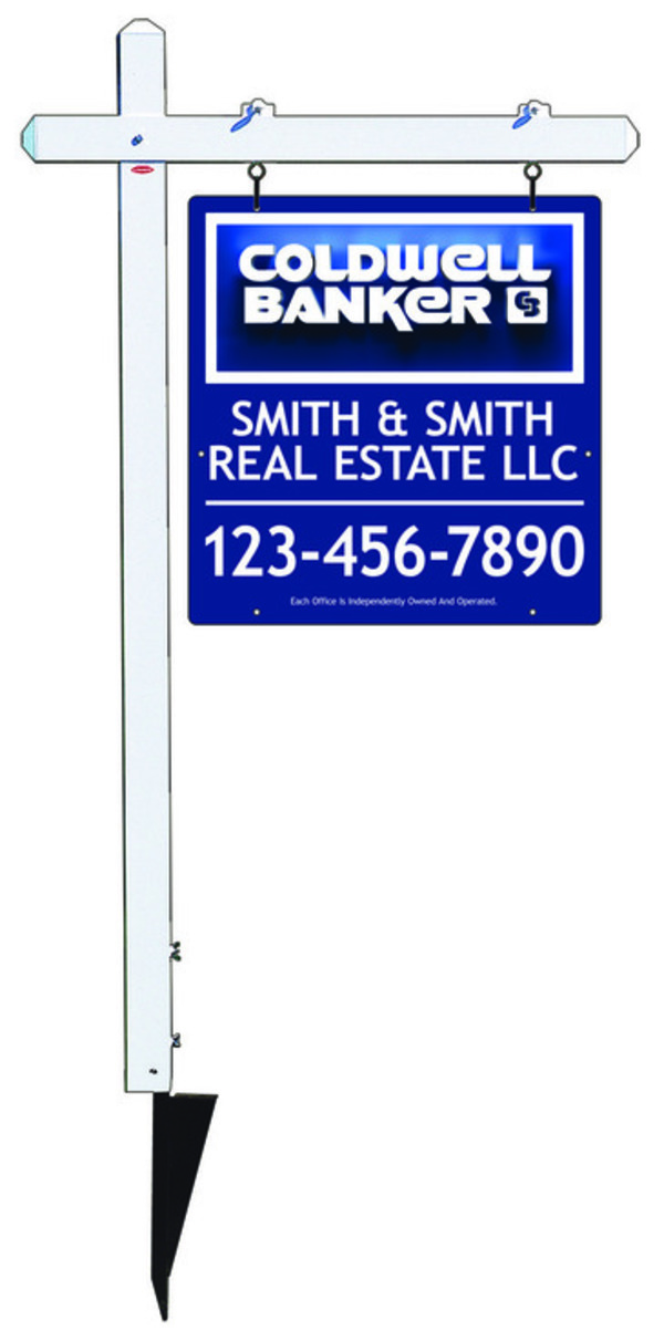 Coldwell Banker aluminum sign post and 3D panel unit, .090 polyethylene