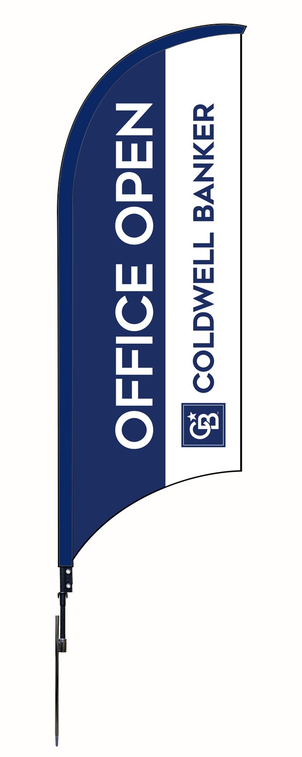 Coldwell Banker NRT Chicago Real Estate OFFICE OPEN FEATHER FLAG AND POLE, 9-foot